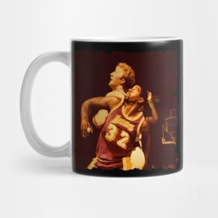 vintage larry bird and magic johnson Mug